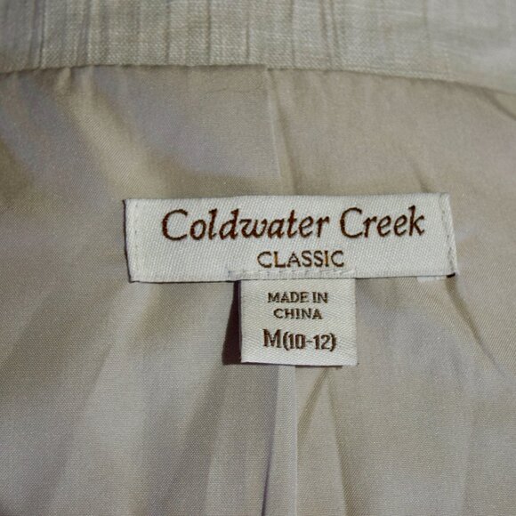 Coldwater Creek Linen Blend Abstract Art To Wear Blazer Jacket M - Picture 6 of 6